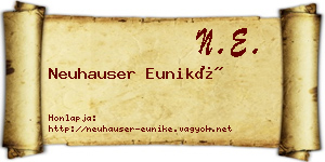 Neuhauser Euniké névjegykártya